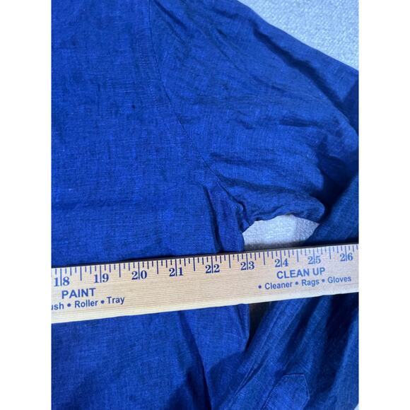 Eton Men’s 41/16 Blue 100% Linen Long Sleeve Button Front Collared Dress Shirt - Picture 5 of 7